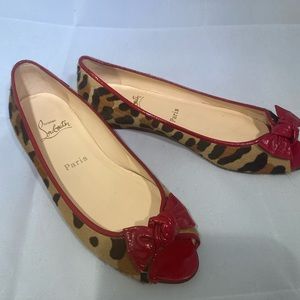 Christian louboutin leopard print flat